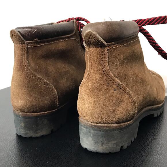 Vintage Vasque Red Lace Up Hiking Boots Suede Leather Mountaineering USA Shoes 6 - Picture 8 of 16